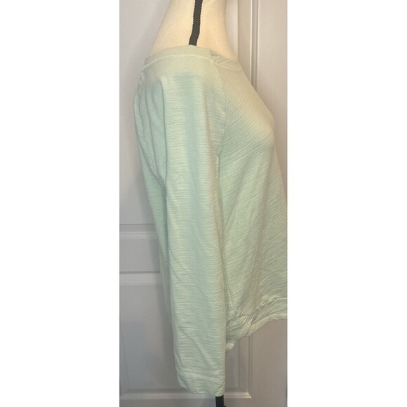 T by Talbots GREEN Knit Long Sleeve Crew Neck Top UPF 50+ Activewear Sz Large - Picture 5 of 8